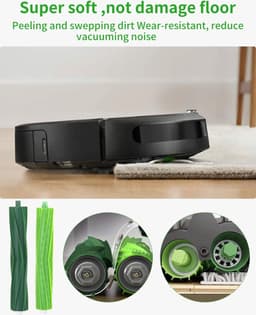 Borstel reserveonderdelen geschikt voor Roomba E & I-serie i7 i7+ i3 i3+ i4+ i6 E5 E6,Accessoires Accessoires geschikt voor roomba, 1 rubberborstels, 4 hoogwaardige filters, 6 zijborstels.(niet voor Combo j7+/j9) — thumbnail 3