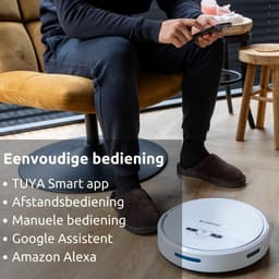 CleanDays Robotstofzuiger met dweilfunctie - Slimme navigatie - Dweilrobot - Robotstofzuiger met laadstation - Werkt met huisdieren - Inclusief Nederlandstalige app & afstandsbediening - D2-001 — thumbnail 3