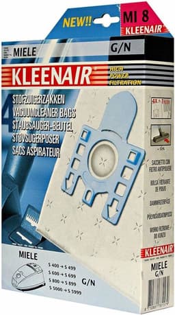 Kleenair Stofzuigerzakken - Miele HPF - MI8 - G/N - 20 stuks + 5 Filters — thumbnail 1