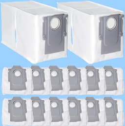 14x Vervangende Stofzakken – Geschikt voor Roborock Q Revo, Q Revo Pro, Q Revo MaxV, Q Revo S, Q Revo Master, S8 MaxV Ultra & S8 Max Ultra – 2,7L Grote Capaciteit – Accessoires & Onderdelen voor Robotstofzuigers. — thumbnail 1