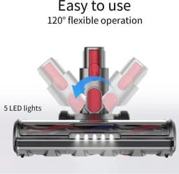 Elektrische Mop Opzetstuk Hoofd Reinigingskop Voor Directe Aandrijving Compatibel Met V7 V8 V10 V11 V15 Stofzuiger Voor Korte Stapel Tapijten En Harde Vloeren — thumbnail 2