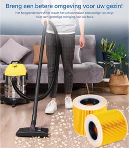 2 filterelementen - rond filterelement - patroonfilter - voor Kärcher stofzuigers filter - voor Kärcher WD3 Premium, WD2, WD3, WD3P, MV2, MV3 - WD3 filter - vervangingsfilter voor Kärcher stofzuigers Apparaat 6.414-552.0/64145520 — thumbnail 4