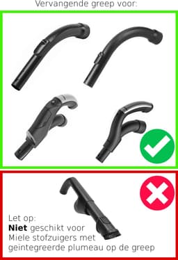 Dparts pistoolgreep met reparatieset geschikt voor Miele Complete C3, C2, HS11, Cat & Dog, Black Pearl, Black Diamond, Compact C1, Compact C2, S8000, S6000, S5000, S4000, S2000, S700, S600, S500, S400, S300, S200 - stofzuiger - handgreep - handvat — thumbnail 2