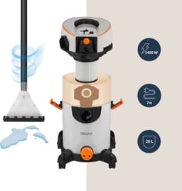 Zeegma Zonder Wash – Nat- & Droogzuiger – Tapijtreiniger – 1400W – 4L Waterreservoir – Blaasfunctie – HEPA-filter – Vermogensregeling – Extractietechnologie – 13m Bereik – Bekleding & Tapijt – Waterafvoer – Accessoireset – Zwenkwielen — thumbnail 3