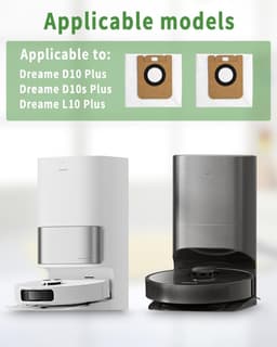PolkaHome® 12 stofzakken geschikt voor Dreame D10 Plus, D10s Plus, L10 Plus en Z10 Pro – duurzame vervangingsstofzakken voor robotstofzuigers — thumbnail 4