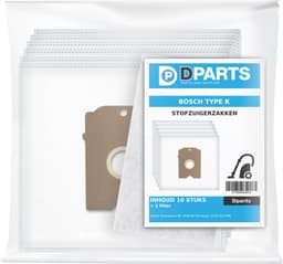 10x Dparts stofzuigerzakken en 1 filter geschikt voor Siemens Big Bag 3L en Bosch Arriva - type K - SI71 — thumbnail 2