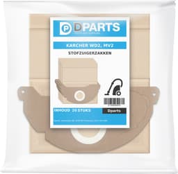 20x Dparts stofzuigerzakken geschikt voor Karcher WD2 en MV2 series - nr. 6.904-322.0 — thumbnail 2