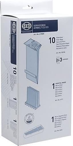 SEBO - STOFZUIGERZAKKEN  C2/C3 - Verp. 10st. + Micro - S6198ER — thumbnail 1