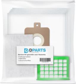 5x Dparts stofzuigerzakken en 1 HEPA filter geschikt voor Rowenta - met motorfilter - stofzuiger hepafilter en stofzakken voor Compacteo Ergo - Moulinex Compacteo Accessimo - City Space - City Space Facelift - nr. ZR003901 - ZR004501 — thumbnail 2
