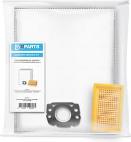 4x Dparts stofzuigerzakken en 1 vlakfilter - geschikt voor Karcher WD4 MV4 - WD5 MV5 - WD6 MV6 premium series - stofzak en filter - nr. 2.863-006.0 - 28630060 - 2.863-005.0 - 28630050 — thumbnail 2