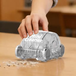 Tafelreiniger - Mini stofzuiger - Bureau opruimen - Schattig auto design - 8x8x6 cm - Transparant — thumbnail 4
