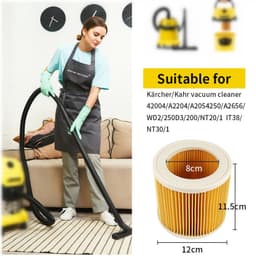 Vervangende stoffilterzakken voor Karcher stofzuigers- inclusief cartridge HEPA-filter voor de modellen WD2250- WD3.200- MV2- MV3 en WD3. — thumbnail 3
