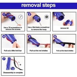 Compatibel met Dyson V8/V10/V11: 4 pluche strips + schroevendraaier — thumbnail 2