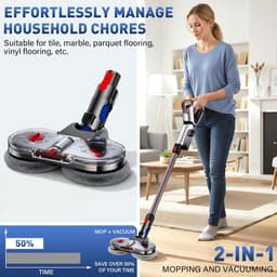 Ryoudavell - Elektrische vloerwisser - Mop & Dweil Opzetstuk - Geschikt voor Dyson V7 V8 V10 V11 V15 Steelstofzuiger - Stofzuigermond voor Nat & Droog - Inclusief 6 Dweilpads - ABS & Fiber — thumbnail 4