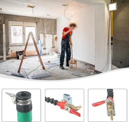 Stofverwijderaar Watersproeier - Waterkoeler Machine - Stofbeheersing Machine - Roestvrijstalen Beugels - 6 mm Buitendiameter - Zwart en Rood — thumbnail 5