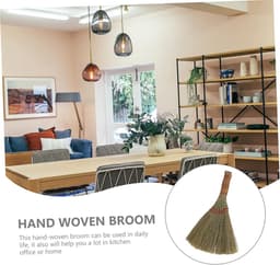 Handveger Set - Stoffer en blik Kleine bezem - Bureau Reinigen - Handgeweven - 28.5 cm - Multicolor — thumbnail 4