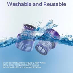 Twee wasbare vervangingsfilters met borstel Geschikt voor Dyson V10 SV12, compatibel met de Cyclone V10-serie, V10 Absolute/Animal/Motorhead/Total Clean. — thumbnail 2