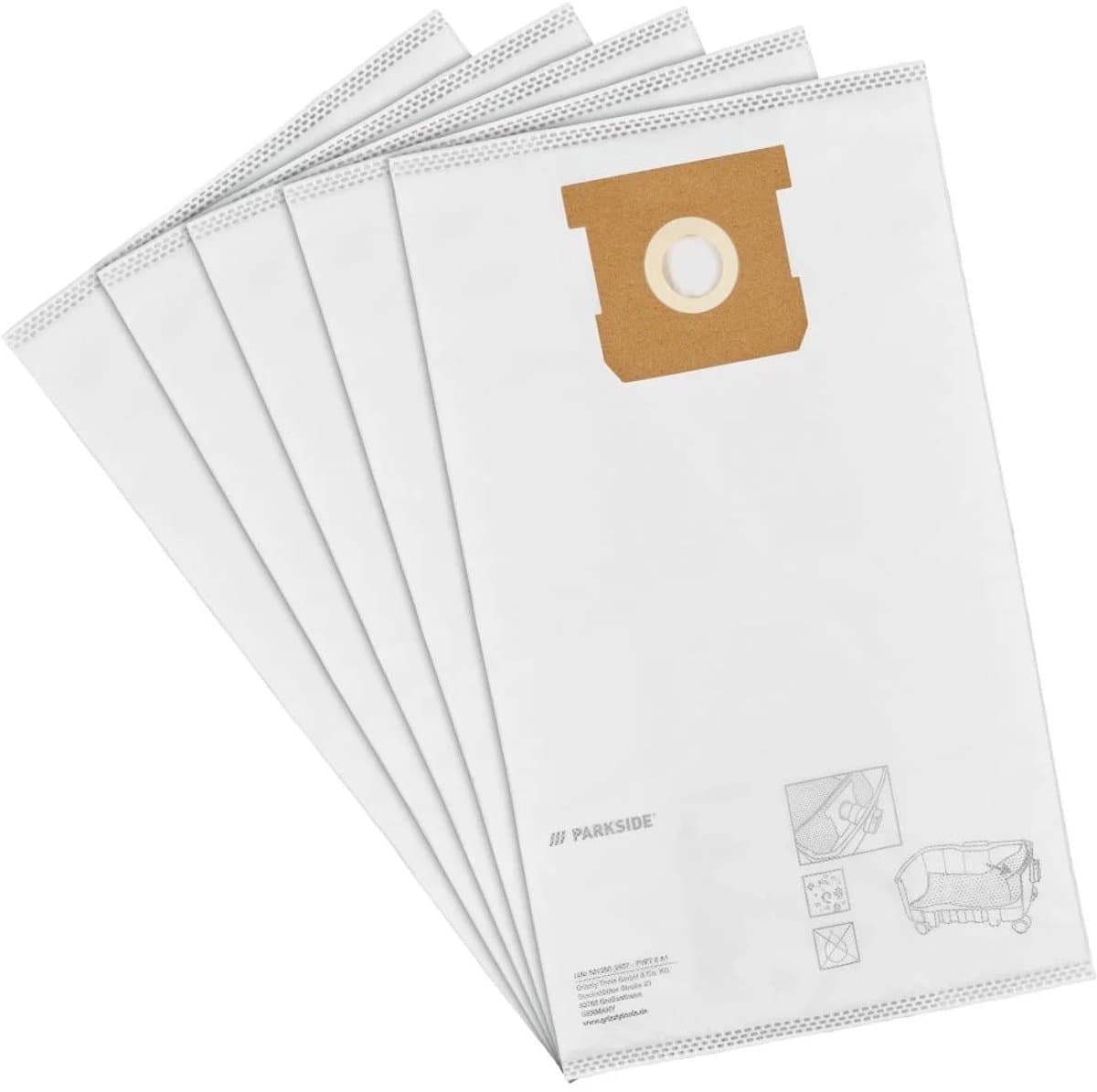 PARKSIDE® Stofzuigerzakken - Vlies filterzak - 5 stuks - 3 laags — afbeelding 1