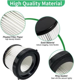 Twee sets vervangende HEPA-filtersGeschikt voor DCV501HB en DCV5011H. Filters voor draadloze handstofzuigers, inclusief 4 schuimrubberen filterhoezen en 1 borstel. — thumbnail 3