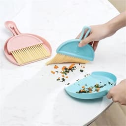 Veegschep en borstel - Mini stoffer - Bureau reinigen - Compact ontwerp - 18 cm borstel - Wit — thumbnail 2
