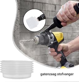 Boorstofverzamelaar - Stofopvangbak - Werkplaats Schoonhouden - Stabiele Structuur - 14 x 7 x 7 cm - Wit — thumbnail 5