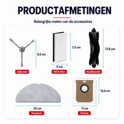 BukkitBow - Accessoireset Geschikt voor Eufy G50 & L60 Hybrid (SES) - Met HEPA Filters, Roller, Zijborstels, Mopdoeken & Stofzakken - Vervangingsonderdelen - 17-Delige Set — thumbnail 3