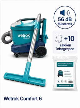 Wetrok Comfort 6 Professionele Stofzuiger, Krachtige Zuigkracht, Vermogen – 900W – Zeer Stil (56 dB) – 12 m Kabel – Industriële Stofzuiger – Incl. 10 gratis stofzuigerzakken — thumbnail 1