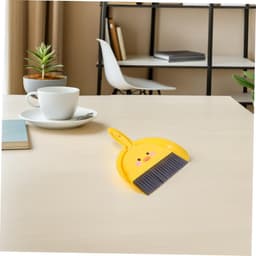 Kleine Veegset - Mini Stoffer Blik - Bureau Schoonmaken - Lichtgewicht Ontwerp - 23.5 cm - Geel — thumbnail 5