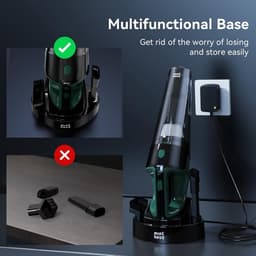 Draagbare Kruimeldief - Handstofzuiger Auto - Snelle Schoonmaak - 120W Krachtige Motor - 800ml Reservoir - Donkergroen — thumbnail 2