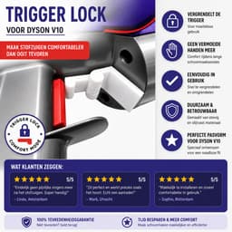 Trigger Vergrendeling Geschikt voor Dyson V10 – Trigger Lock voor Steelstofzuiger – Handvrij Stofzuigen – Ergonomische Triggerhouder – Eenvoudige Montage – Wit — thumbnail 4
