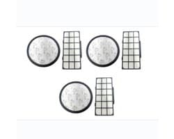6 stuks filters - 3 lange filterelementen en 3 ronde filterelementen - compatibel met Rowenta Cyclonic X-Trem Power stofzuiger (RO69 XX)