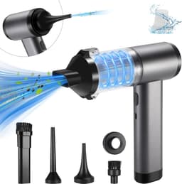 Kruimeldief - Auto Stofzuiger - Zuigen & Blazen - Handstofzuiger - Auto Stofzuiger Draadloos - 7 Opzetstukken - 16000Pa - Air Duster - Grijs — thumbnail 1