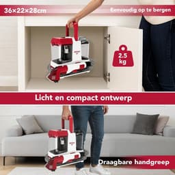 Waszuiger Bank en Tapijt - Akitas X5 Vlekkenreiniger met Tweetanksysteem en Zelfreiniging - Tapijtreiniger voor Bank, Auto, Bekleding en Dierenvlekken - Inclusief Reinigingsmiddel — thumbnail 4