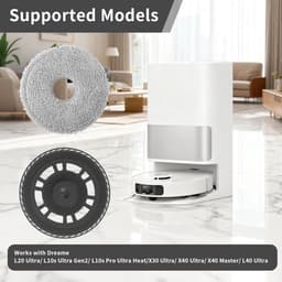 PromoHome 4 Dweilwissers en 2 Dweilplaten Geschikt voor Dreame L20 Ultra L10s Ultra Gen2 L10s Pro Ultra Heat X40 Ultra X40 Master L40 Ultra X30 Ultra - Reserverangen Robotstofzuiger — thumbnail 3