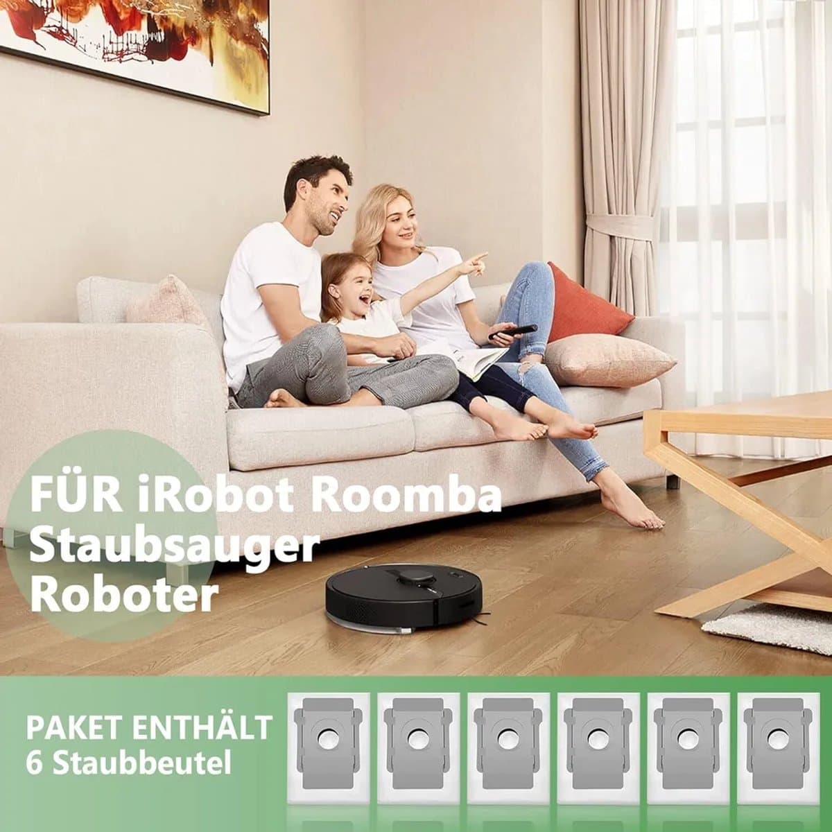 6 stofzuigerzakken Geschikt voor de iRobot Roomba i7, i7+ en i7 Plus reinigingsbasis — afbeelding 1