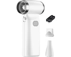 Elektrische Bladblazer - Handheld Stofzuiger - Toetsenbord Reinigen - Met LCD Display - Compact Formaat - Wit