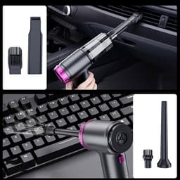 Draagbare Autostofzuiger - Handstofzuiger Auto - Auto Interieur Reinigen - 4-in-1 Stofverwijderaar - 22.5 x 21 x 6.5 cm - Zwart — thumbnail 2