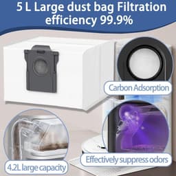 10-delige accessoireset voor de Dreame D20 Pro Plus robotstofzuiger - inclusief 1 paar hoofdborstel, 2 zijborstels, 2 filters, 2 doeken, 2 stofzakken — thumbnail 5