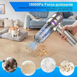 Draagbare Kruimeldief - Mini Stofzuiger - Auto Interieur Reinigen - 18000 Pa Sterke Zuigkracht - 0.5 Liter - Zwart — thumbnail 4