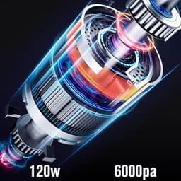 Mini draadloze oplaadbare autostofzuiger, 120W 6000PA handstofzuiger met LED-verlichting, Geschikt voor auto's, toetsenborden, huisdieren, computerbureaus en andere plekken. — thumbnail 4