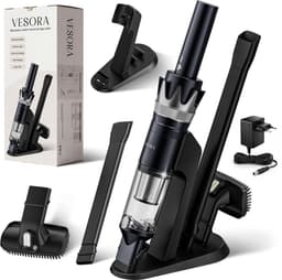 Vesora® 3-in-1 Kruimeldief - Kruimelzuiger Snoerloos - Krachtige Handstofzuiger met Opzetstukken en Steel - Ook Voor Dierenharen - Stofreiniger - Autostofzuiger - Air Duster - HEPA-filter - Draadloos - Best Verkocht - Blauw / Zilver — thumbnail 1