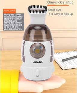 Mini-desktopstofzuiger, Draagbare Elektrische Reiniger met 600 Pa Zuigkracht en 55 Ml Capaciteit, voor Bureaureiniging Kruimels Papiersnippers Toetsenbordstof (GRAY) — thumbnail 4