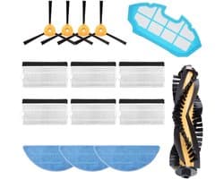 15 stuks - 1 Hoofdborstel, 6 filter met Filterkatoen , 4 zijborstel , 3 dweilen en 1 voorfilter - Voor Ecovacs DEEBOT N79 N79S DN622 DN622.11 500 N79w N79se robotstofzuiger