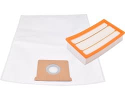 Geschikt voor KARCHER. 5 stuks. Stofzuigerzakken en Luchtafvoerfilter voor NT35/1, NT 35/1, Synthetisch 5-lagig. COVAKO Merk