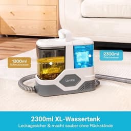 Gestoffeerde Reiniger – Apparaat – Natstofzuiger – Waszuiger – Tapijtreiniger – 600W Motor – 16 kPa Zuigkracht – 2,3L Watertank – Zelfreiniging – Compact – Voor Tapijt, Bank, Mat — thumbnail 2