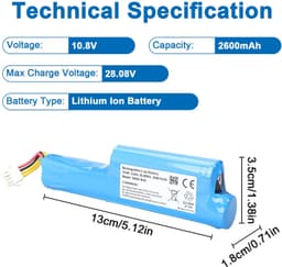 Stofzuigeraccu - 10,8 V - 2600 mAh - Lithium-ion — thumbnail 3