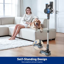 Draadloze Stofzuiger Blauw - 400 W Vermogen - 1,5 Liter Inhoud - Zakloos - HEPA Filter - Voor Tapijt En Harde Vloeren — thumbnail 1