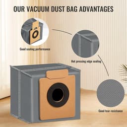 Vervangende stofzakken geschikt voor Eufy Clean X8 Pro & X10 Pro Omni robotstofzuiger zelfleegende station - 10 stuks vervangende robotstofzuigerzakken met grote capaciteit - accessoires — thumbnail 2