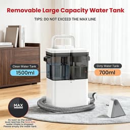 GDE - Vlekkenreiniger – Draagbare Tapijtreiniger - Meubelreiniger – Natzuiger voor Bank, Tapijt, Auto en Bekleding – Dubbele Watertank — thumbnail 4