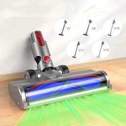 Vervangende Zuigmond Met Groene LED-Verlichting – Voor Dyson V7 V8 V10 V11 V15 – 255 mm En 90°/180° Draaibaar – Geschikt Voor Alle Vloeren – Grijs — thumbnail 2